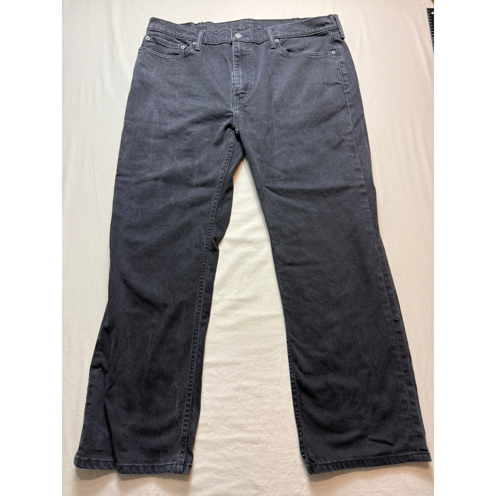 Levis 514 Straight Fit Jeans‎ Mens 40x30 Faded Black Denim 00514-0211